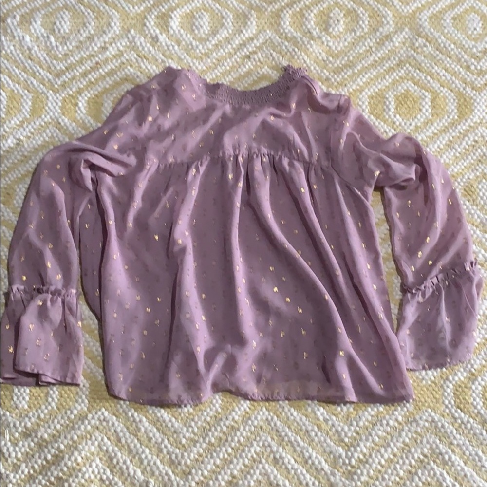 Long sleeve sheer blouse